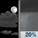 Tonight: A slight chance of rain showers between 4am and 5am. Partly cloudy, with a low around 77. Southeast wind 5 to 15 mph, with gusts as high as 25 mph. Chance of precipitation is 20%. New rainfall amounts less than a tenth of an inch possible. Tonight: Partly Cloudy then Slight Chance Rain Showers